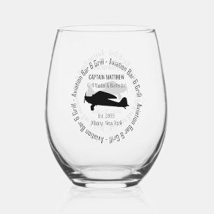 Aviation Bar & Grill Drinkware Drinkware Cocktail Stemless Wine Glass
