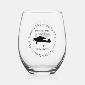Aviation Bar & Grill Drinkware Drinkware Cocktail Stemless Wine Glass