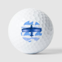 Aviation Blue Plane Golf Ball