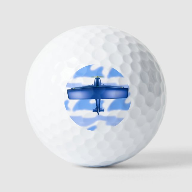 Aviation Blue Plane Golf Ball (Front)