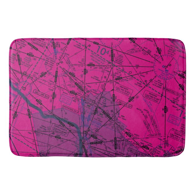 Aviation Chart Bath Mat (Front)