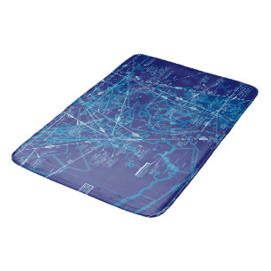 Aviation Chart Bath Mat