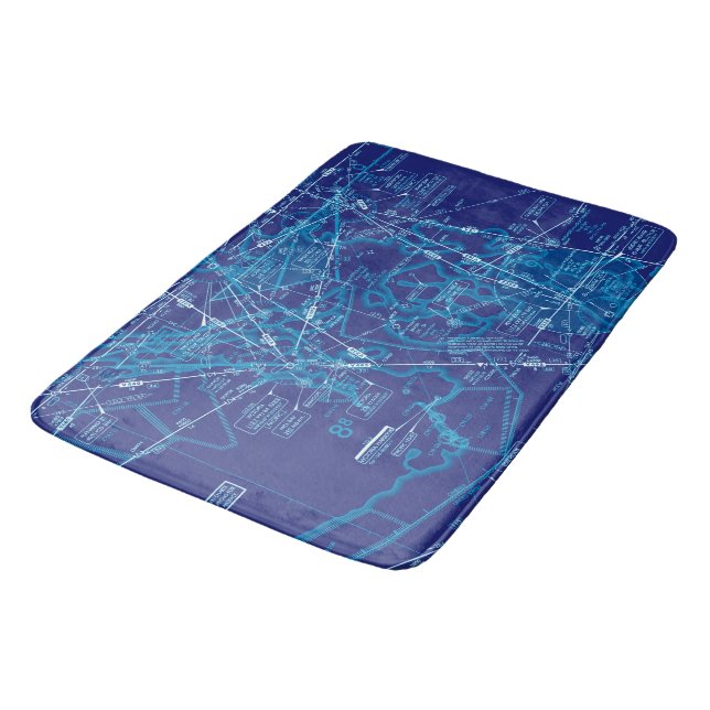 Aviation Chart Bath Mat (Angled)