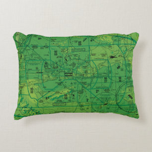 Aviation Chart Decorative Cushion