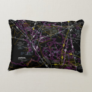 Aviation Chart Decorative Cushion