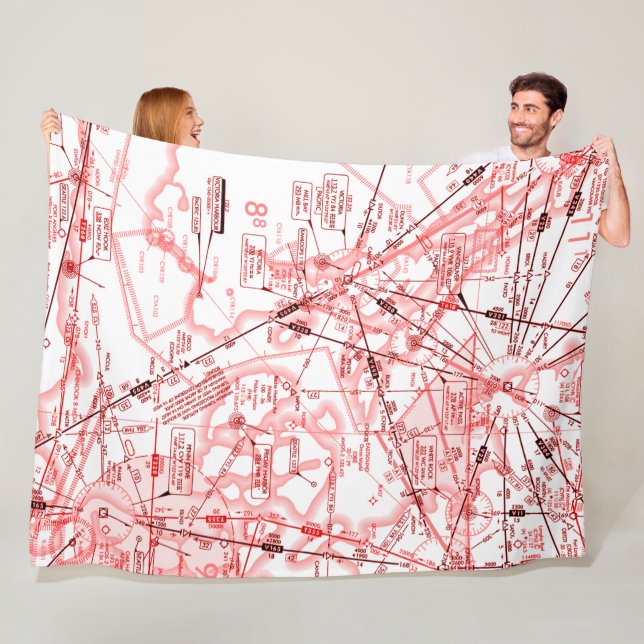 Aviation chart fleece blanket (In Situ)
