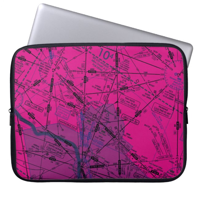 Aviation Chart Laptop Sleeve (Front)