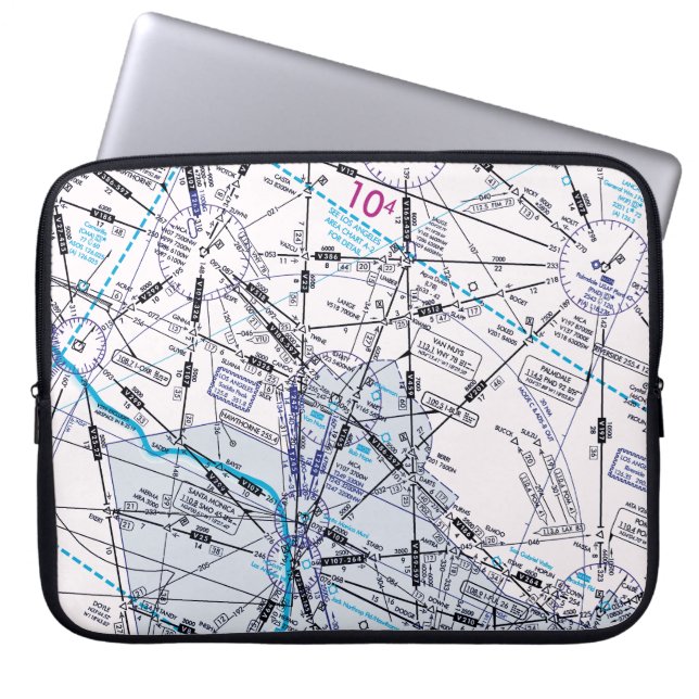 Aviation Chart Laptop Sleeve (Front)