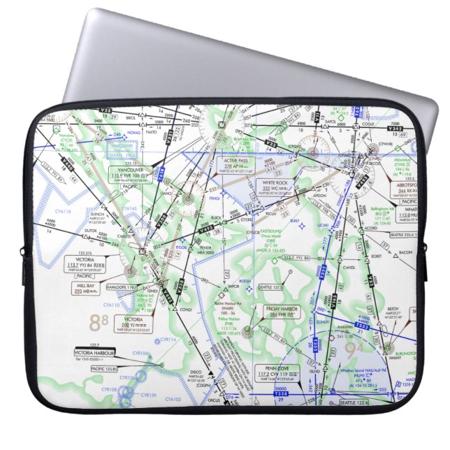 Aviation Chart Laptop Sleeve (Front)