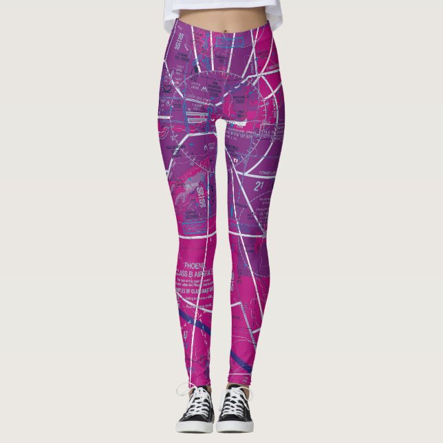Aviation Chart Leggings (Front)