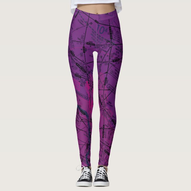 Aviation Chart Leggings (Front)
