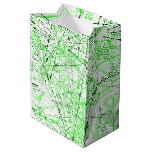 Aviation Chart Medium Gift Bag