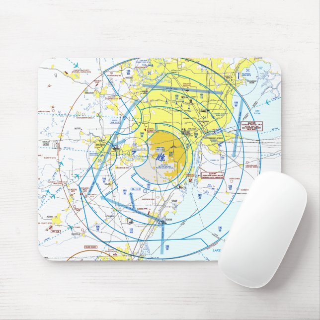 Aviation Chart Mouse Pad (With Mouse)