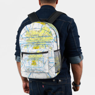 Aviation Chart Printed Backpack