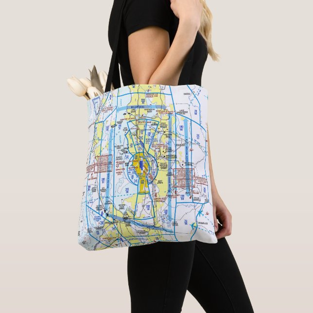 Aviation Chart Tote Bag (Close Up)