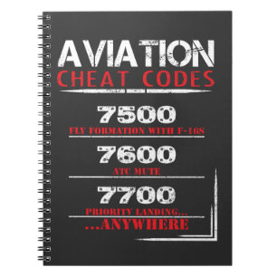 Aviation cheat codes - Funny Tshirt for pilots Notebook