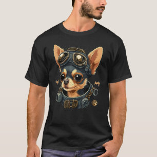 Aviation Chihuahua Dog Aeroplane Pilot on Chihuahu T-Shirt