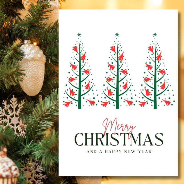 Aviation Christmas Tree Aeroplane Minimalist Photo Holiday Card (Creator Uploaded)