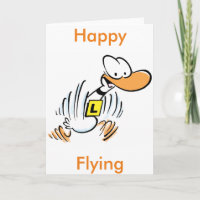 Aviation Duck Cartoon Greeting Card
