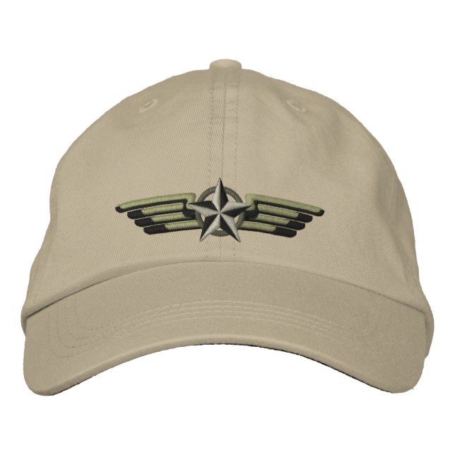 Aviation Embroidered Star Badge Pilot Wings Embroidered Hat (Front)
