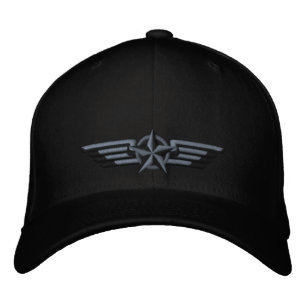 Aviation Embroidered Star Badge Pilot Wings Embroidered Hat