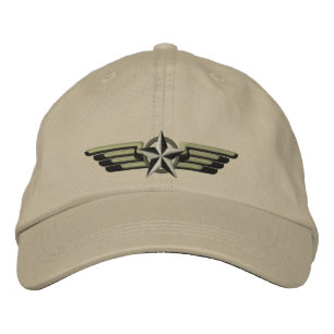 Aviation Embroidered Star Badge Pilot Wings Hat