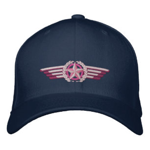 Aviation Embroidered Star Laurels Pilot Wings Hat