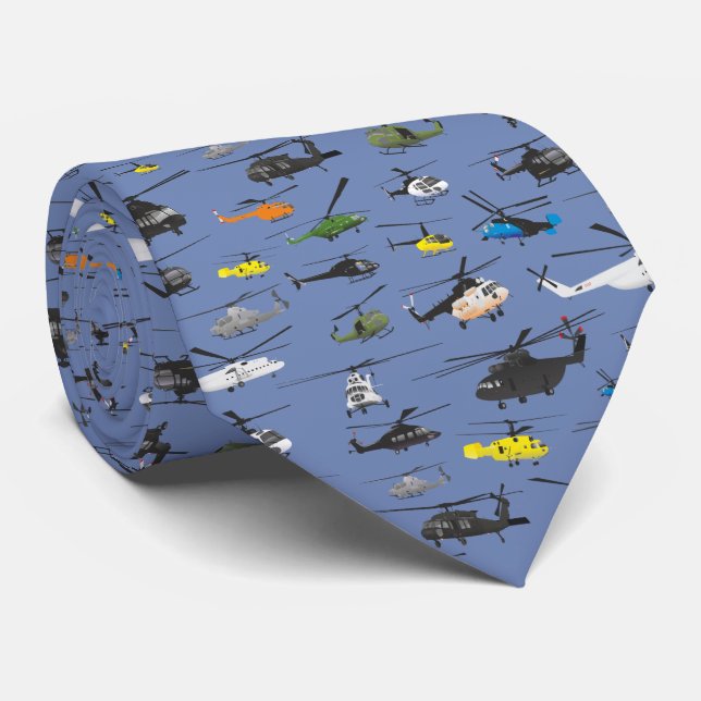 Aviation Helicopter Tie (Rolled)