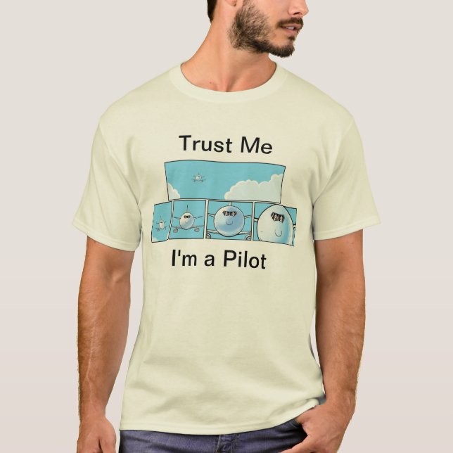 Aviation Humour Pilot Cartoon T-Shirt (Front)