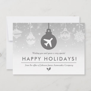 Aviation Industry Happy Holidays Minimal Thank You Card
