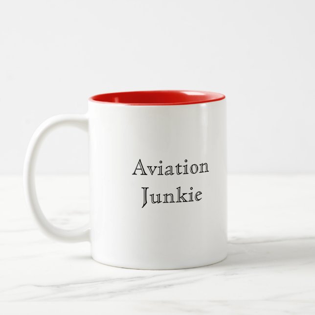 Aviation Junkie Two-Tone Coffee Mug (Left)