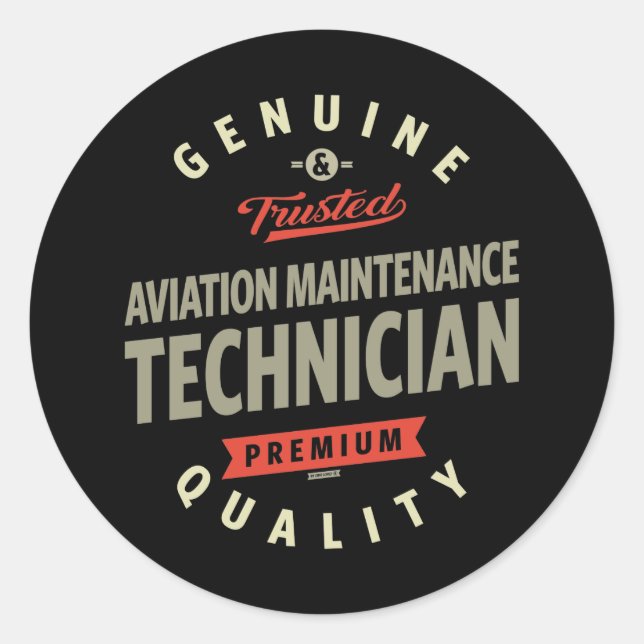 Aviation Maintenance Technician Classic Round Sticker (Front)
