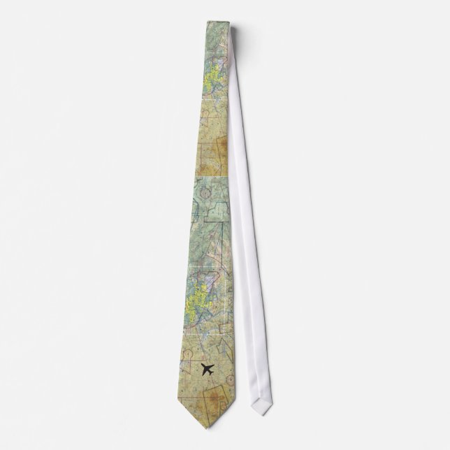 Aviation Map with Plane Tie (Front)