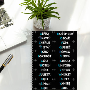 Aviation NATO Phonetic Alphabet Aeroplane Simple Notebook