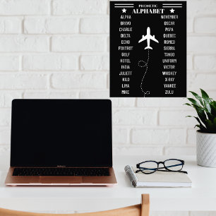 Aviation NATO Phonetic Alphabet Aeroplane Simple Photo Print