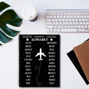 Aviation NATO Phonetic Alphabet Airplane Simple Notebook