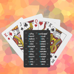 Aviation NATO Phonetic Alphabet Airplane Simple Playing Cards