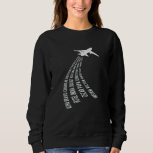 Aviation Pilot Airplane Phonetic Alphabet Wordclou Sweatshirt