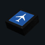 Aviation Plane Aeroplane Pilot Flying  Gift Box<br><div class="desc">White Plane Blue Background Gift Box to add to your collection. A cool gift / present for all who love nature, planet, organic theme, positive vibes, happy colours, flying, planes etc. Structure, texture, light, sell, flight, aviation, flying, sky, aeroplane, air. Change the background colour (blue) to suit your own taste,...</div>