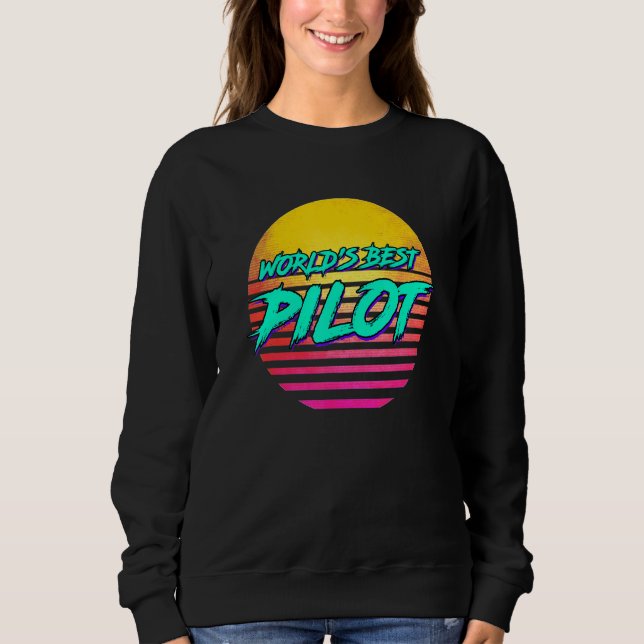 Aviation Retro Pilot Profession Sweatshirt (Front)