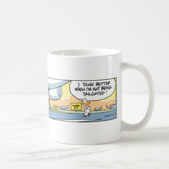 Aviation Runway Humour Cartoon Mug (Right)