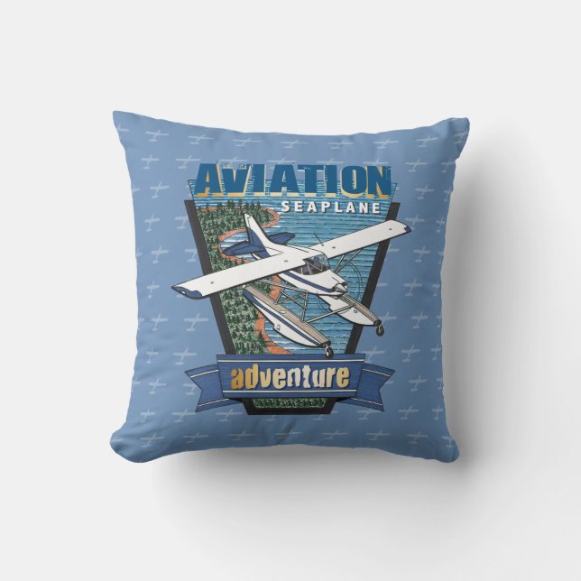 Aviation Seaplane Adventure Cushion (Front)