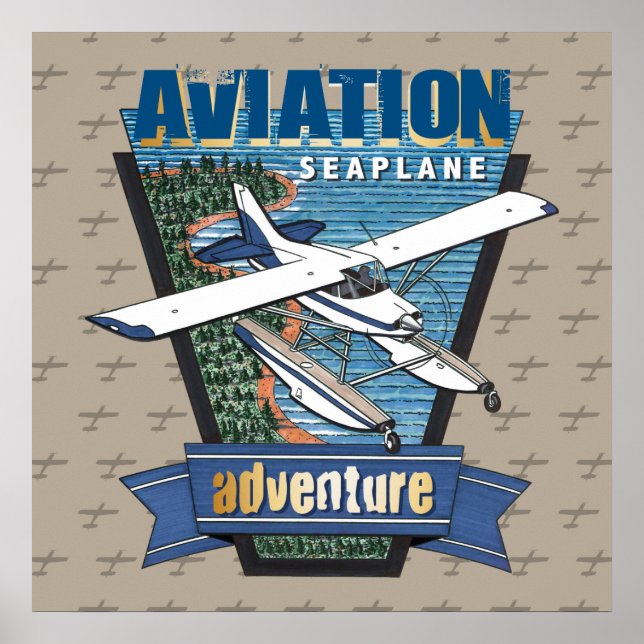 Aviation Seaplane Adventure Poster (Front)