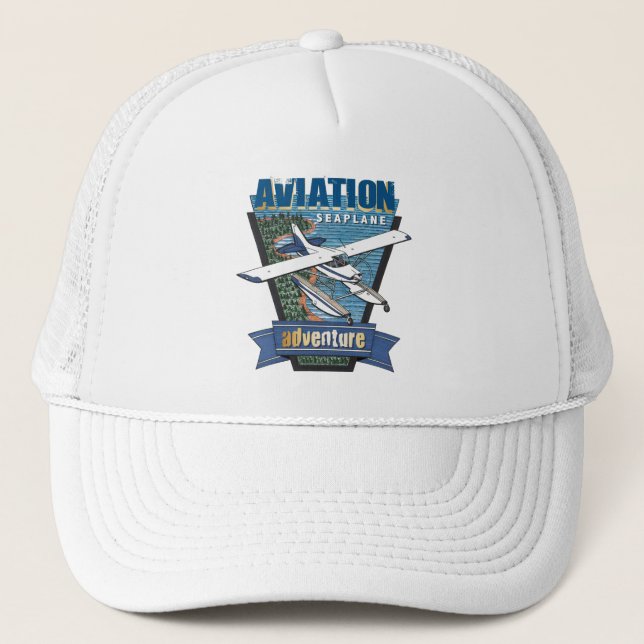 Aviation Seaplane Adventure Trucker Hat (Front)