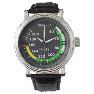 Aviation Theme Black Leather Watch
