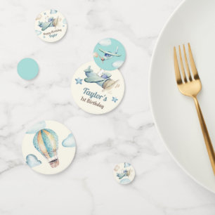 Aviation Theme Toddler Boy's Birthday Confetti