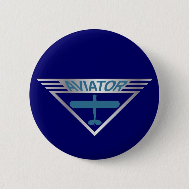 Aviator 6 Cm Round Badge (Front)