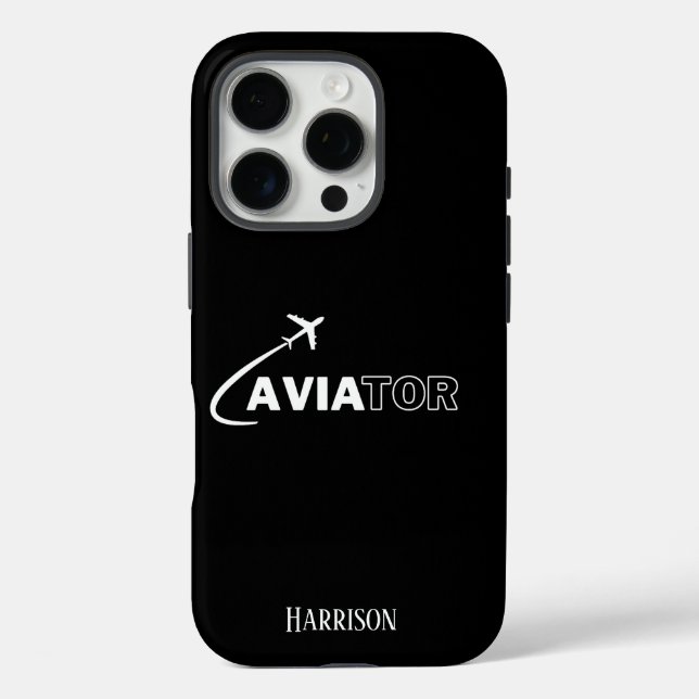 Aviator & Aeroplane,Minimalist,Monogram Initials Case-Mate iPhone Case (Back)