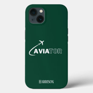 Aviator & Aeroplane,Minimalist,Monogram Initials iPhone 13 Case