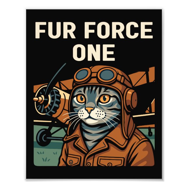 Aviator Cat Flying Feline Commander Photo Print (Front)
